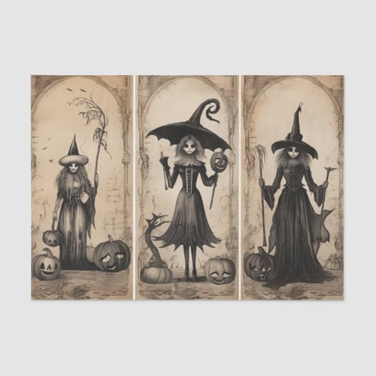  heksen oude Halloween Decoupage Tissuepapier (Voorkant)