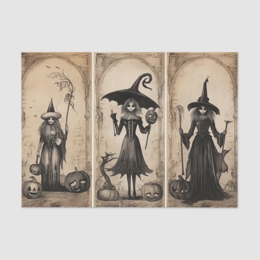  heksen oude Halloween Decoupage Tissuepapier (Voorkant)