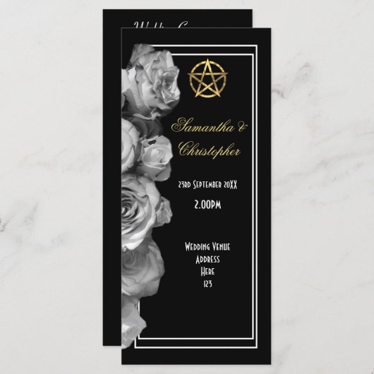 Heksen pentakel bruiloft programma programmakaart (Voorkant / Achterkant)