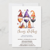 Heksen Pet Cocktails Halloween Party Invitation Kaart (Voorkant)