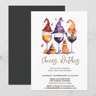 Heksen Pet Cocktails Halloween Party Invitation Kaart