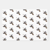 Heksen Pet en bezemsteel Inpakpapier Vel (Voorkant)