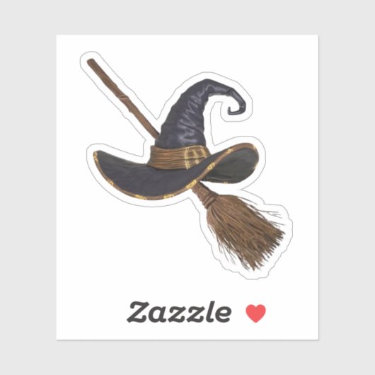 Heksen Pet en bezemsteel Sticker (Vel)