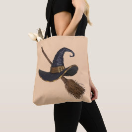 Heksen Pet en bezemsteel Tote Bag