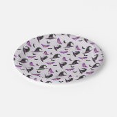 Heksen Pet en hakken met vleermuizen Halloween Pat Papieren Bordje (Gekanteld)