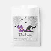 Heksen Pet en Paarse Halloween Schoenen Dank u Bedankzakje (Voorkant)