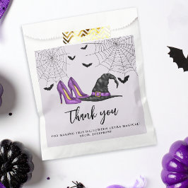 Heksen Pet en Paarse Halloween Schoenen Dank u Bedankzakje