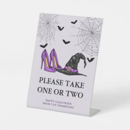 Heksen Pet en Schoenen Halloween Snoep Bowl Note Reclamebord Met Voetstuk