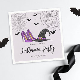 Heksen Pet en Schoenen Lila Halloween Party voor V Servet
