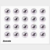 Heksen Pet en vleermuizen Lila Happy Halloween Ronde Sticker (Vel)