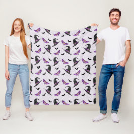Heksen Pet Lila hakken met vleermuizen Halloween P Fleece Deken