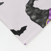 Heksen Pet Lila hakken met vleermuizen Halloween P Fleece Deken (Hoek)