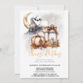 Heksen Pet Pompoen Bow Glass Lantaarn Halloween Kaart (Voorkant)