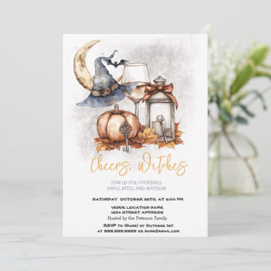 Heksen Pet Pompoen Bow Glass Lantaarn Halloween Kaart (Staand voorkant)