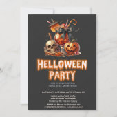 Heksen Pet Pompoen Schedel Drink Dark Halloween Kaart (Voorkant)