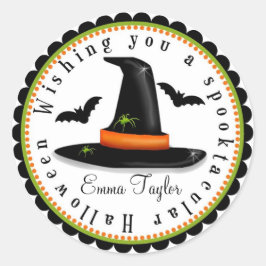 Heksen Pet Spinnen Vleermuizen Halloween Treat Sti Ronde Sticker