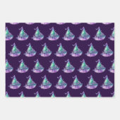 Heksen pompoen schedels vleermuizen eng Halloween Inpakpapier Vel (Voorkant)