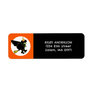 Heksen-retouradres voor Halloween Etiket