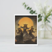 Heksen Sabbat, Halloween Briefkaart (Staand voorkant)