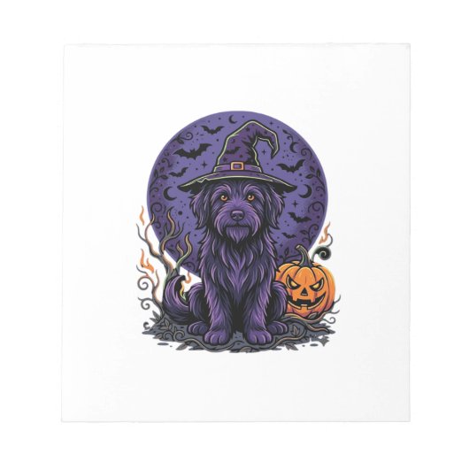Heksen Sabbat Hond Pompoen Vector Kunst Notitieblok (Voorkant)