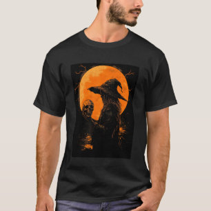 Heksen Schedel Goth Maan Mannen Zwart Gotische Vro T-shirt