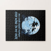 Heksen spelen op een donkere woestijnweg legpuzzel (Horizontaal)