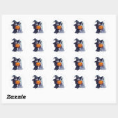 Heksen Spook Pompoenveld Halloween 🎃 Ronde Sticker (Vel)