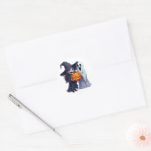 Heksen Spook Pompoenveld Halloween 🎃 Ronde Sticker (Envelop)