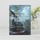 Heksen spookachtige nacht Halloween Party Uitnodig Kaart (Staand voorkant)