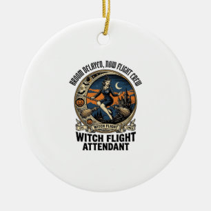Heksen stewardess Halloween bezem brak ontwerp Keramisch Ornament