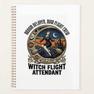 Heksen stewardess Halloween bezem brood ontwerp Planner