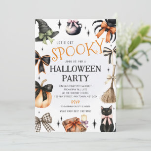 Heksen & Strikken Halloween Feestelijke Uitnodigin Kaart