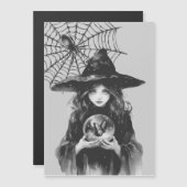 Heksen tas magnetische uitnodiging (Voorkant / Achterkant)