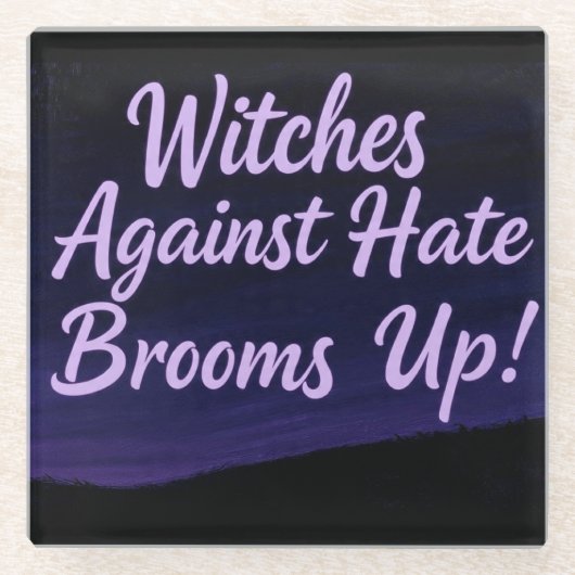Heksen tegen haat glazen onderzetter (Voorkant)