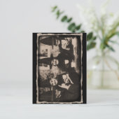 Heksen Thee Feestje – oude zwart/wit Briefkaart (Staand voorkant)