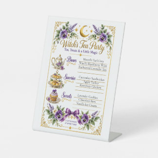Heksen Thee Party Menu Traktaties & Magie! Reclamebord Met Voetstuk