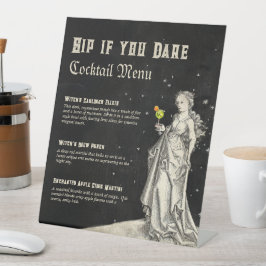 Heksen thema Halloween feest cocktailmenu  Reclamebord Met Voetstuk