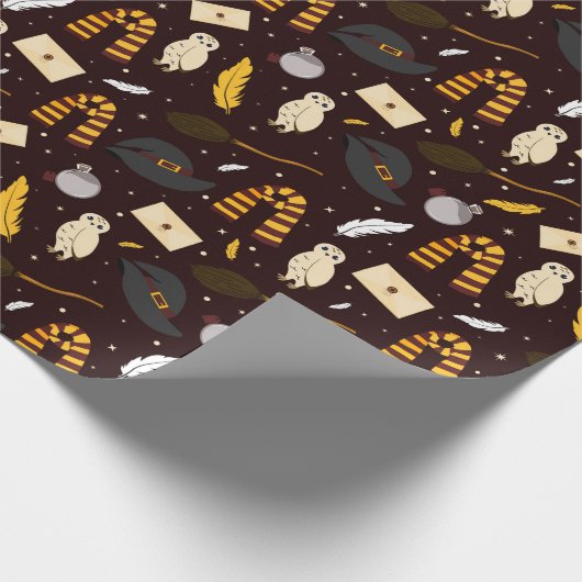 Heksen, tovenaars & magisch patroon cadeaupapier (Hoek)