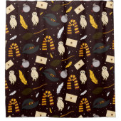 Heksen, tovenaars & magisch patroon douchegordijn (Voorkant)