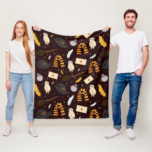 Heksen, tovenaars & magisch patroon fleece deken (In situ)