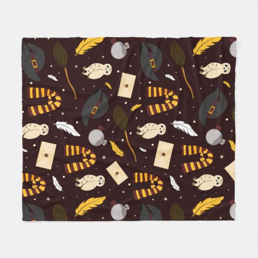 Heksen, tovenaars & magisch patroon fleece deken (Voorkant (Horizontaal))