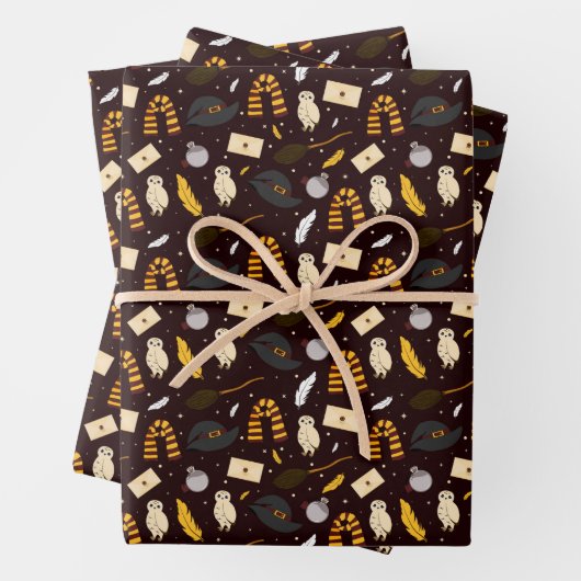 Heksen, tovenaars & magisch patroon inpakpapier vel (In situ)