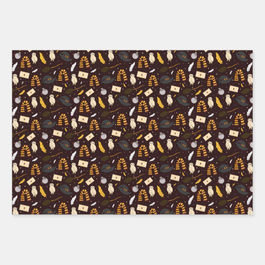 Heksen, tovenaars & magisch patroon inpakpapier vel (Voorkant)