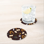 Heksen, tovenaars & magisch patroon ronde kartonnen onderzetter (Insitu)