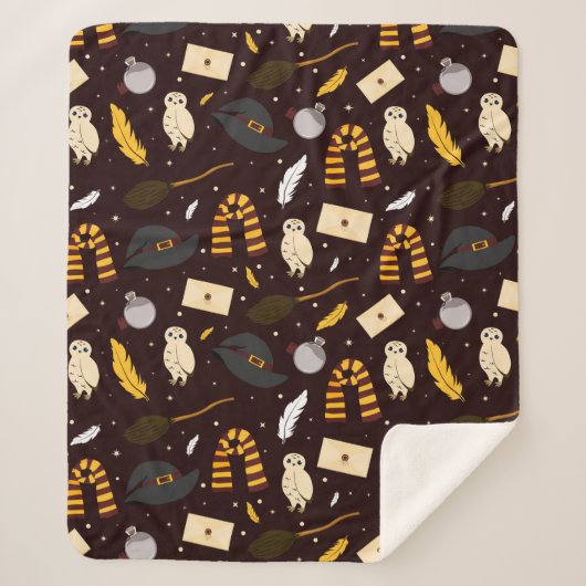 Heksen, tovenaars & magisch patroon sherpa deken (Voorkant)