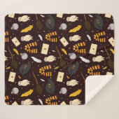 Heksen, tovenaars & magisch patroon sherpa deken (Voorkant (horizontaal))