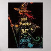 Heksen Typography Halloween Gotische Woordkunst Poster (Voorkant)