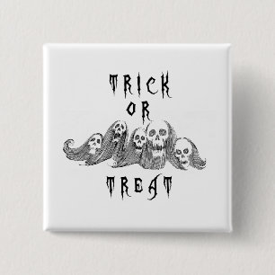 Heksen van Halloween snoep of een grap Vierkante Button 5,1 Cm