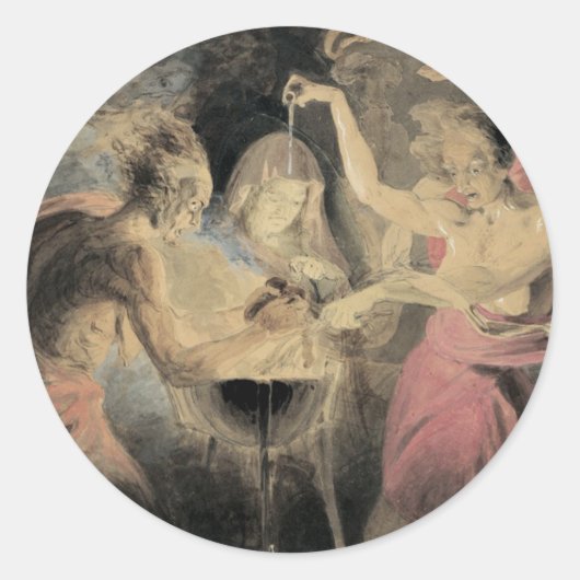 Heksen van Macbeth Ronde Sticker (Voorkant)