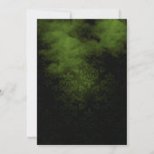 Heksen verzamelen groene en zwarte damast uitnodig kaart (Achterkant)